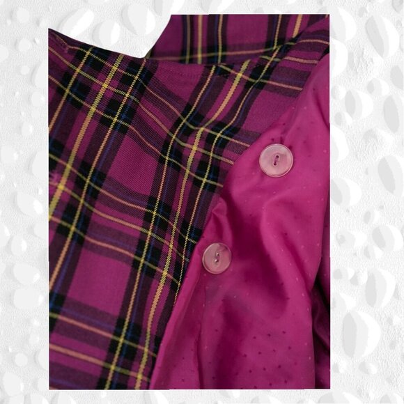 VINTAGE BIANCA NYGARD STUNNING TARTAN SHORT FITTED JACKET - Picture 10 of 13